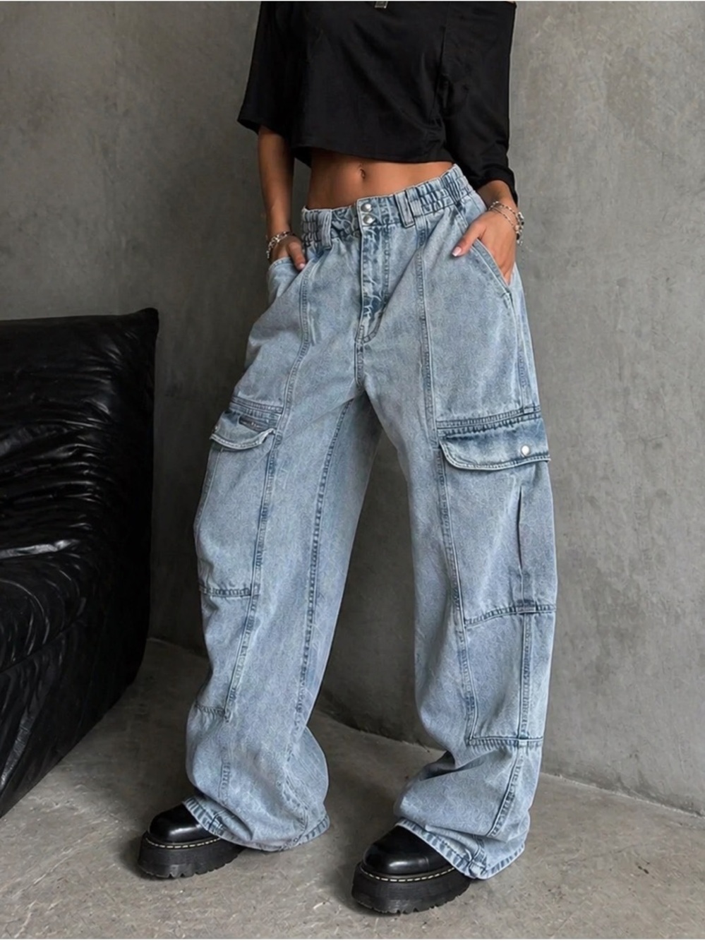 BDG Urban Outfitters Light Blue Skater Cargo Jeans